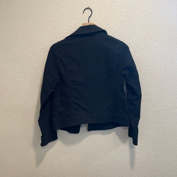 Old Navy Black Cotton Blend Moto Jacket Small - Picture 4 of 4